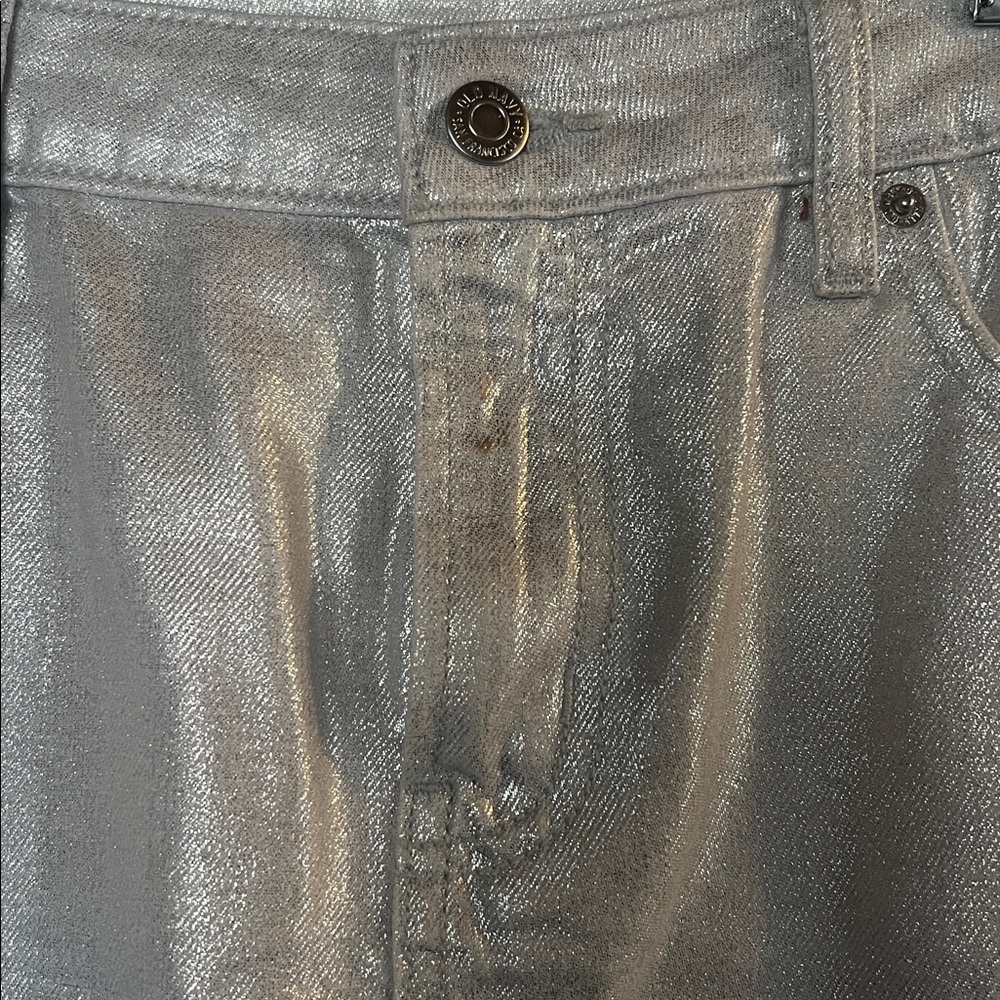 Old Navy Shimmering Silver Mini Skirt - Picture 2 of 3